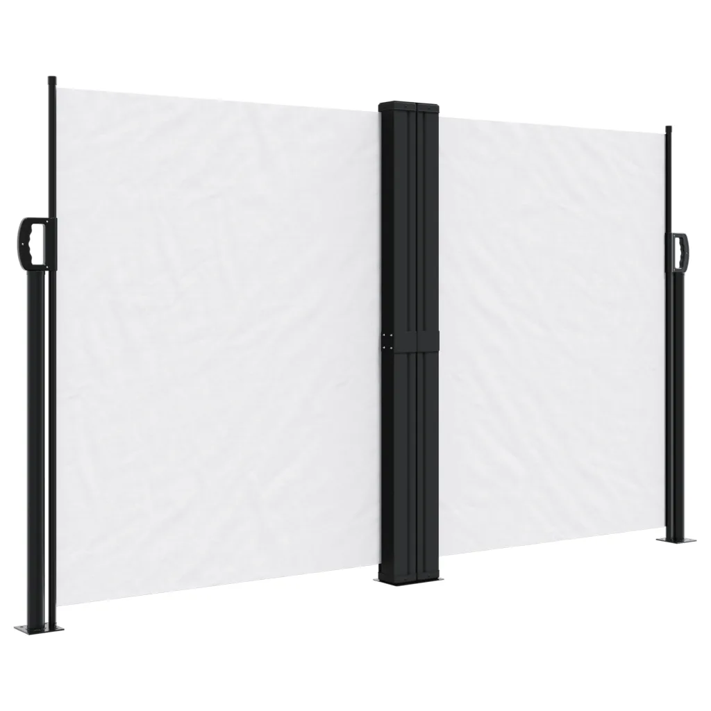 Lahtitõmmatav terrassi privaatsussein, valge, 140 x 600 cm