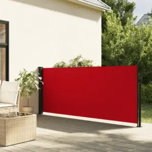 Lahtitõmmatav terrassi privaatsussein, punane, 140 x 600 cm