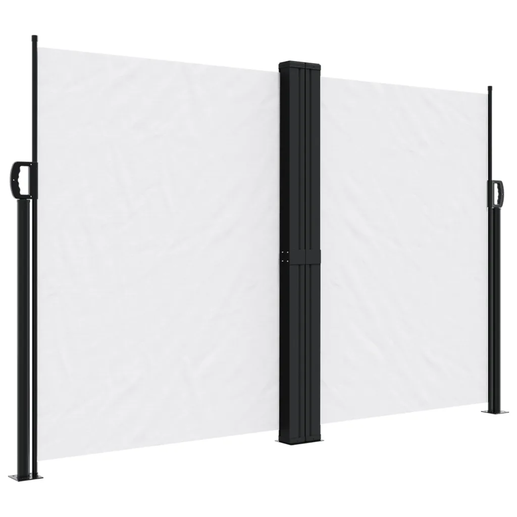 Lahtitõmmatav terrassi privaatsussein, valge, 160 x 1200 cm