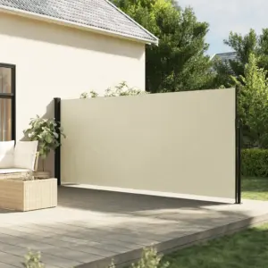 Lahtitõmmatav terrassi privaatsussein, kreemjasvalge, 160 x 300 cm