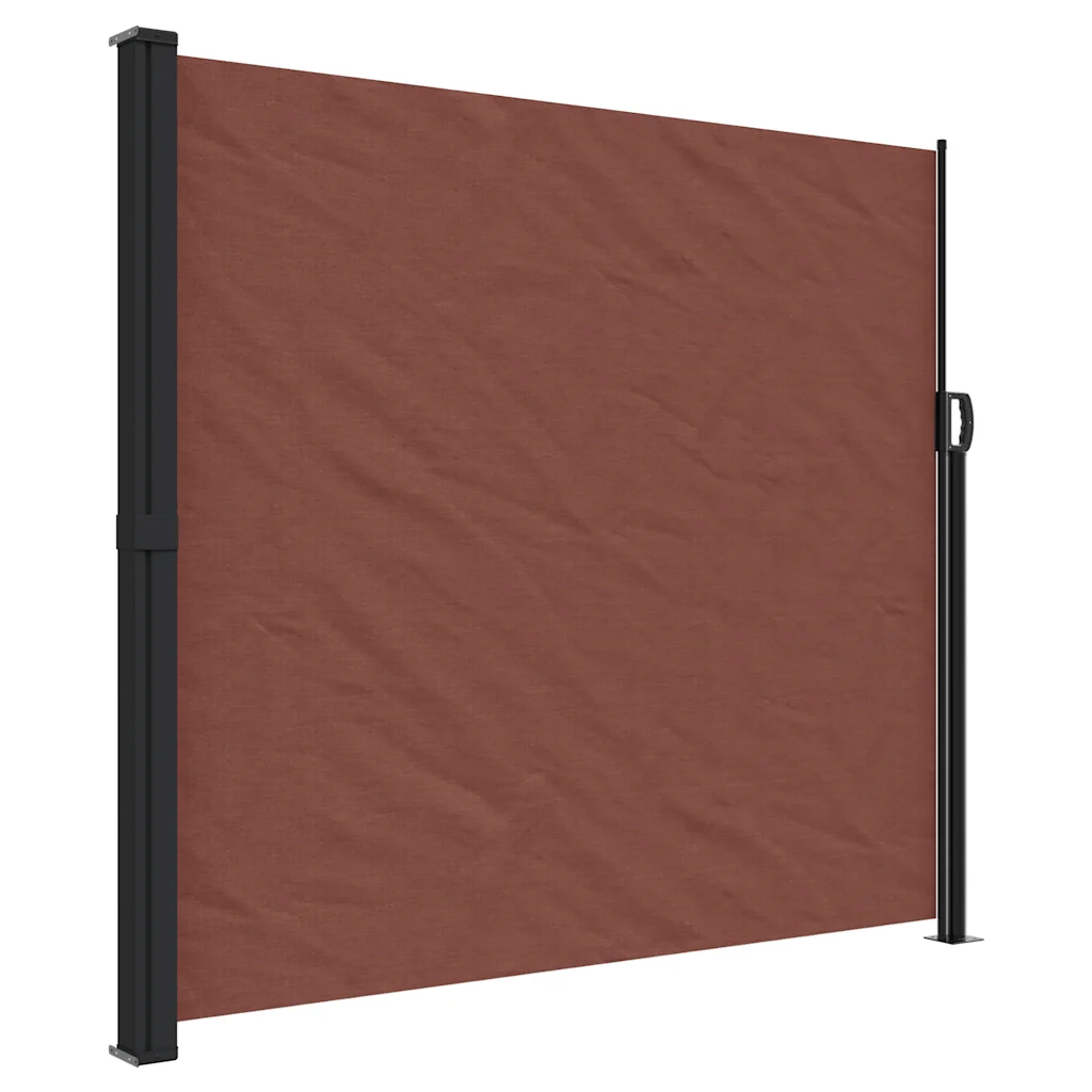 Lahtitõmmatav terrassi privaatsussein, pruun, 180 x 300 cm, PU-kattega polüester, teras- ja alumiiniumraam
