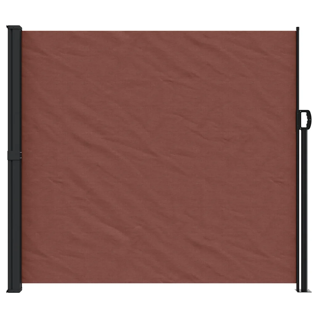 Lahtitõmmatav terrassi privaatsussein, pruun, 180 x 300 cm, PU-kattega polüester, teras- ja alumiiniumraam