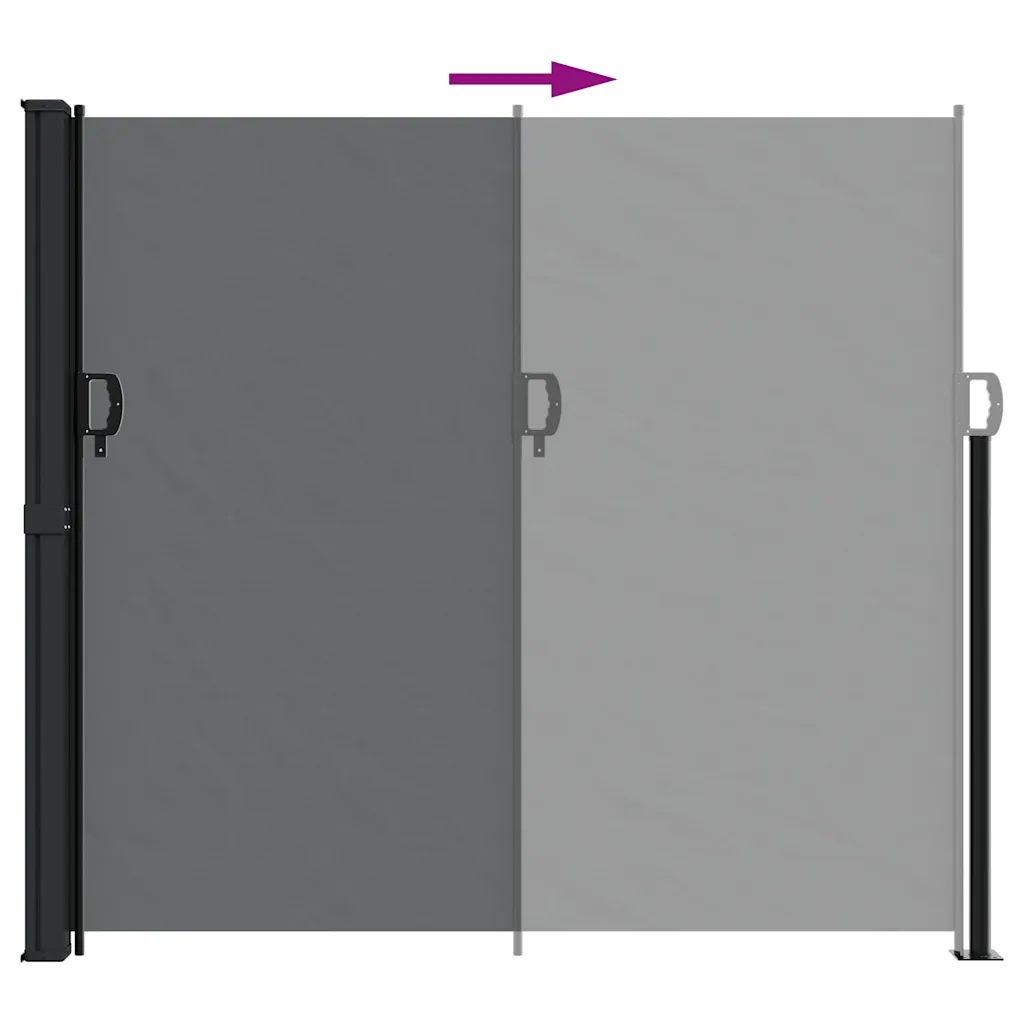 Lahtitõmmatav terrassi privaatsussein, must, 180 x 600 cm