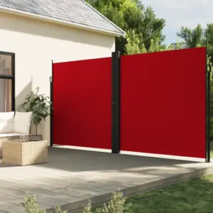 Lahtitõmmatav terrassi privaatsussein, punane, 200 x 1200 cm