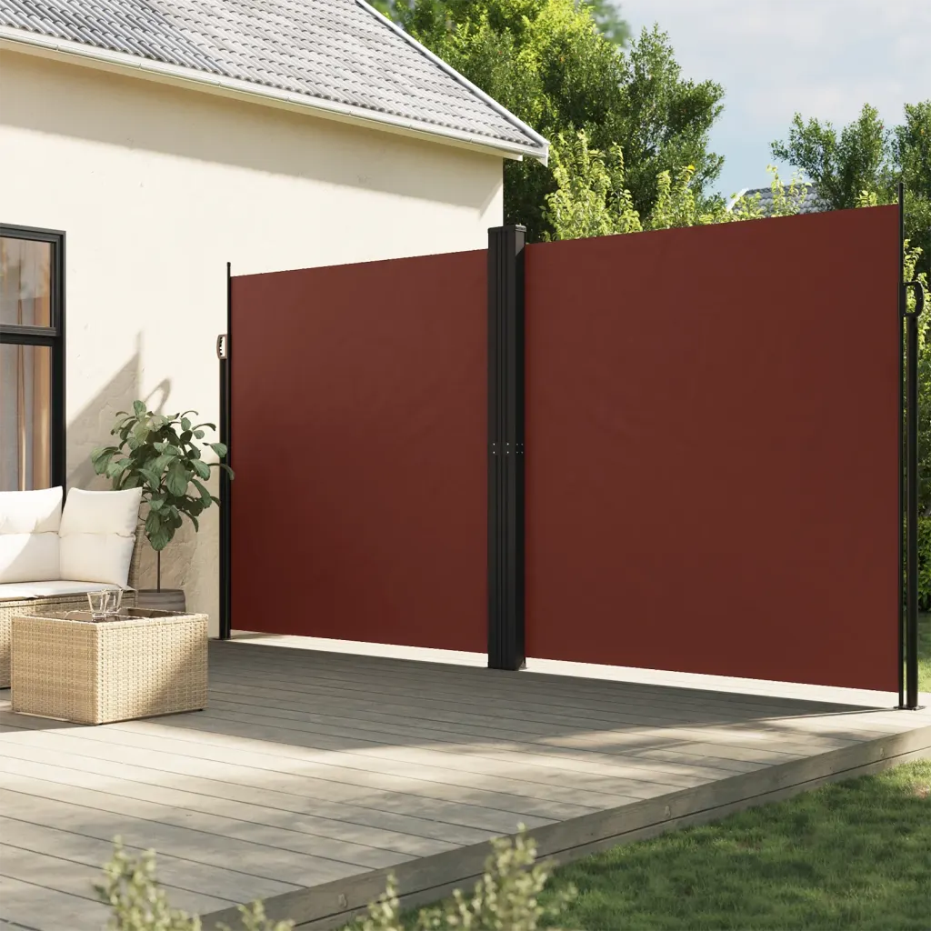 Lahtitõmmatav terrassi privaatsussein, pruun, 200 x 1200 cm