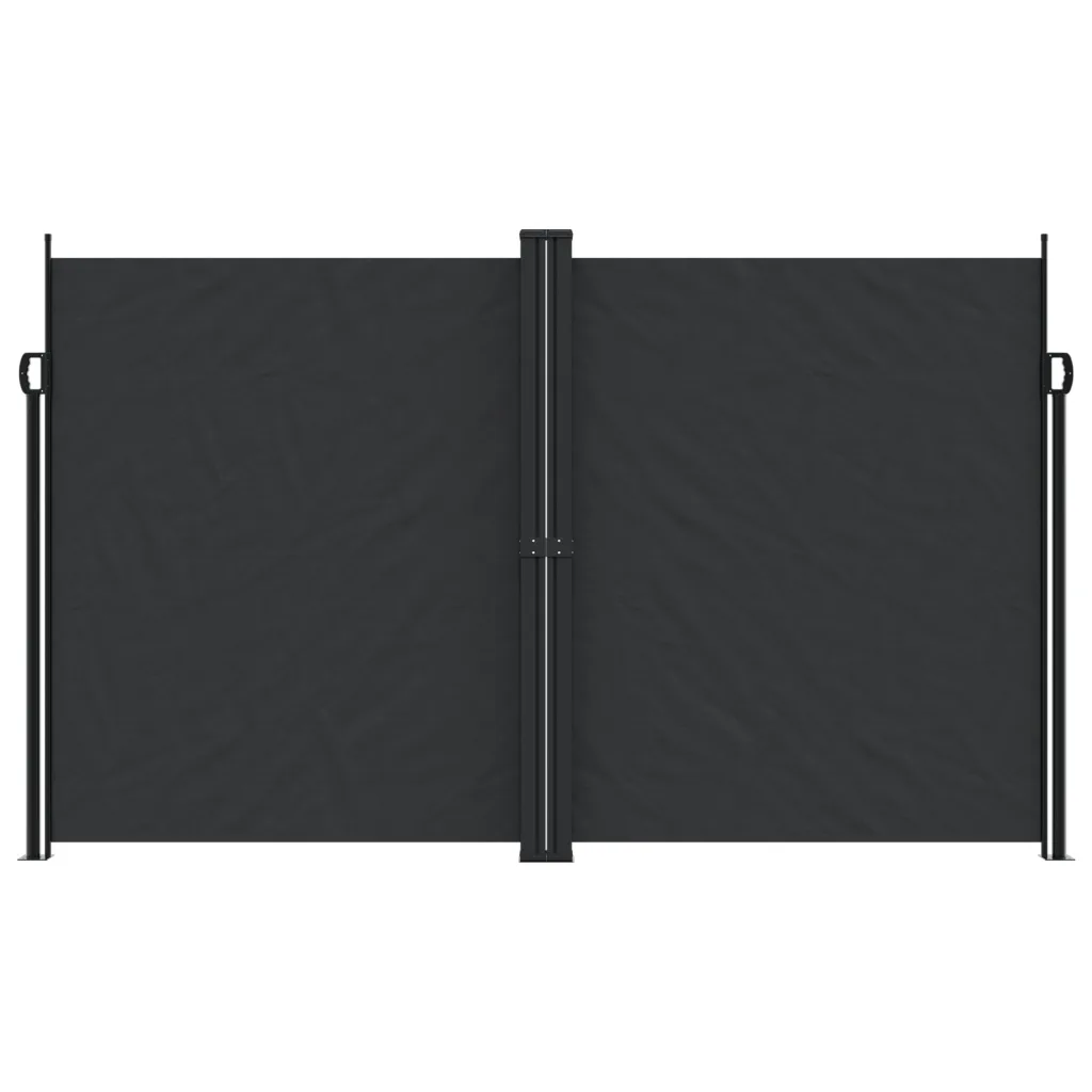 Lahtitõmmatav terrassi privaatsussein, must, PU-kattega polüester, 200 x 600 cm