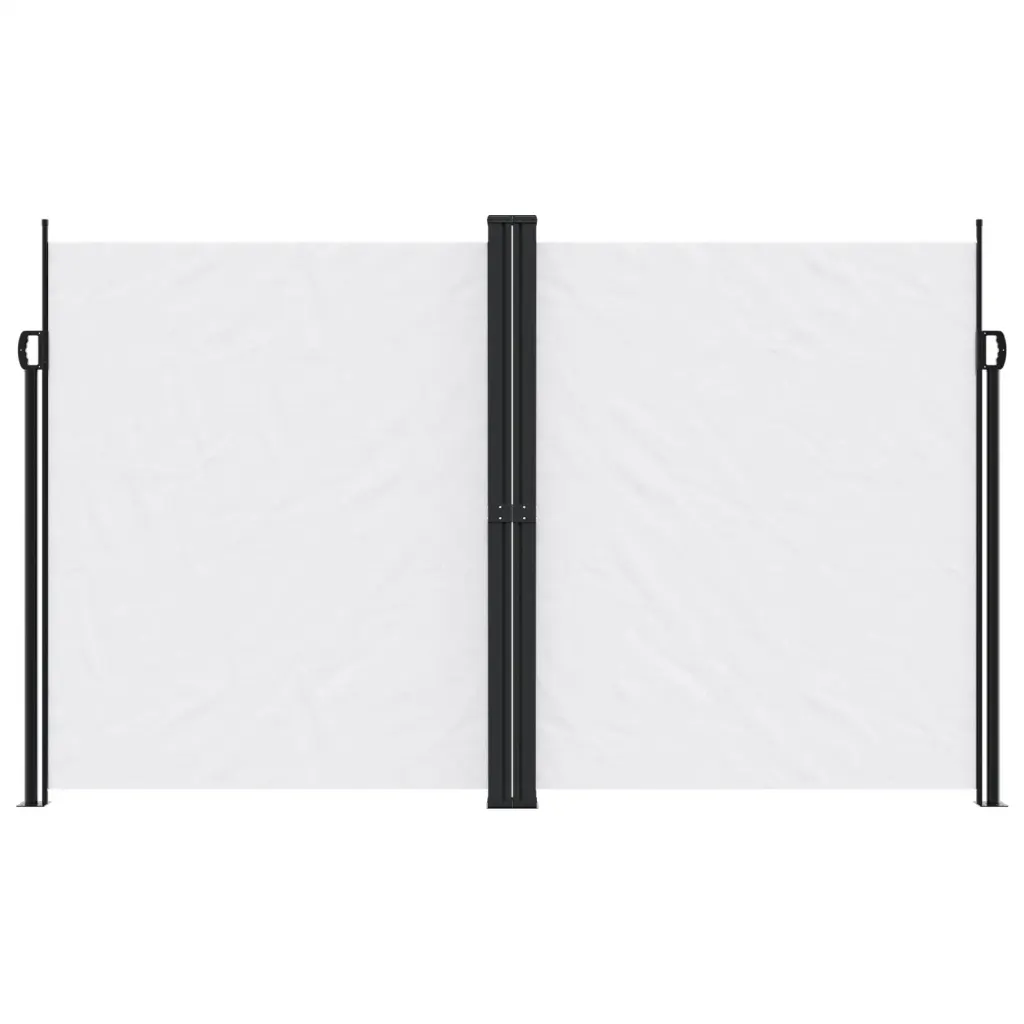 Lahtitõmmatav terrassi privaatsussein, valge, 200 x 600 cm