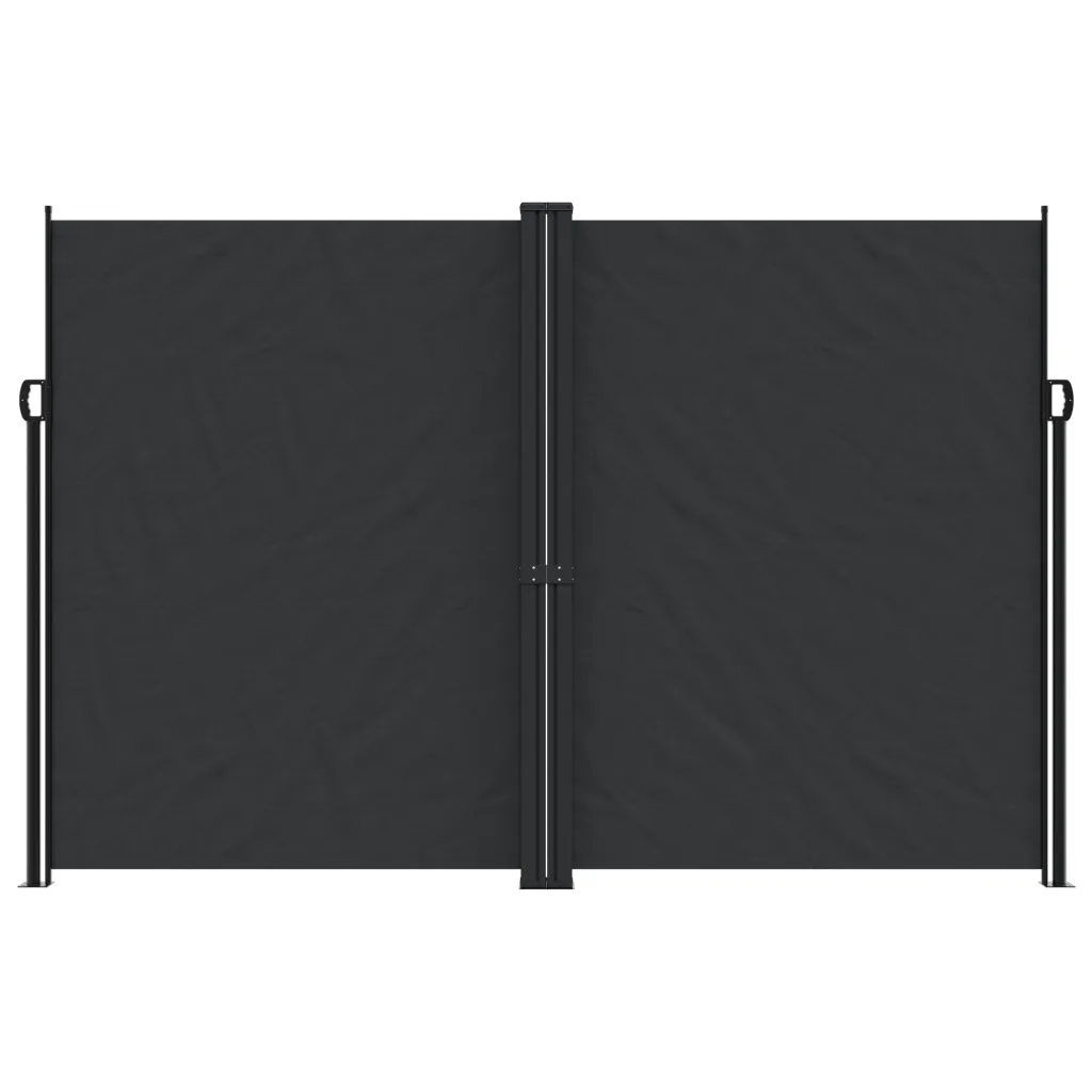 Lahtitõmmatav terrassi privaatsussein, must, 220 x 1000 cm, PU-polüester, teras-alumiiniumraam