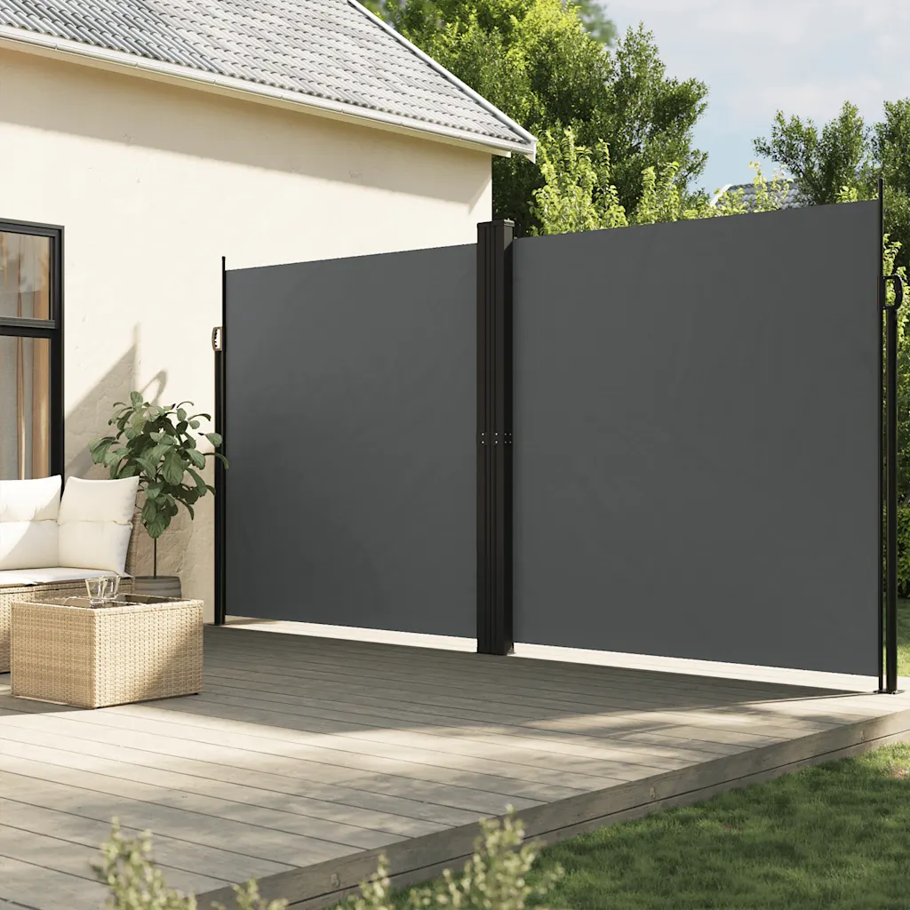 Lahtitõmmatav terrassi privaatsussein, antratsiithall, 220 x 1000 cm