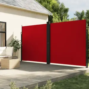 Lahtitõmmatav terrassi privaatsussein, punane, 220 x 1200 cm
