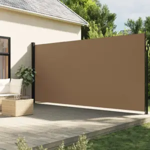 Lahtitõmmatav terrassi külgsein privaatsuse tagamiseks, pruunikashall, 220 x 500 cm