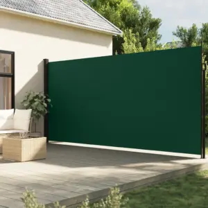 Lahtitõmmatav terrassi privaatsussein, tumeroheline, vee- ja UV-kindel, 220 x 500 cm