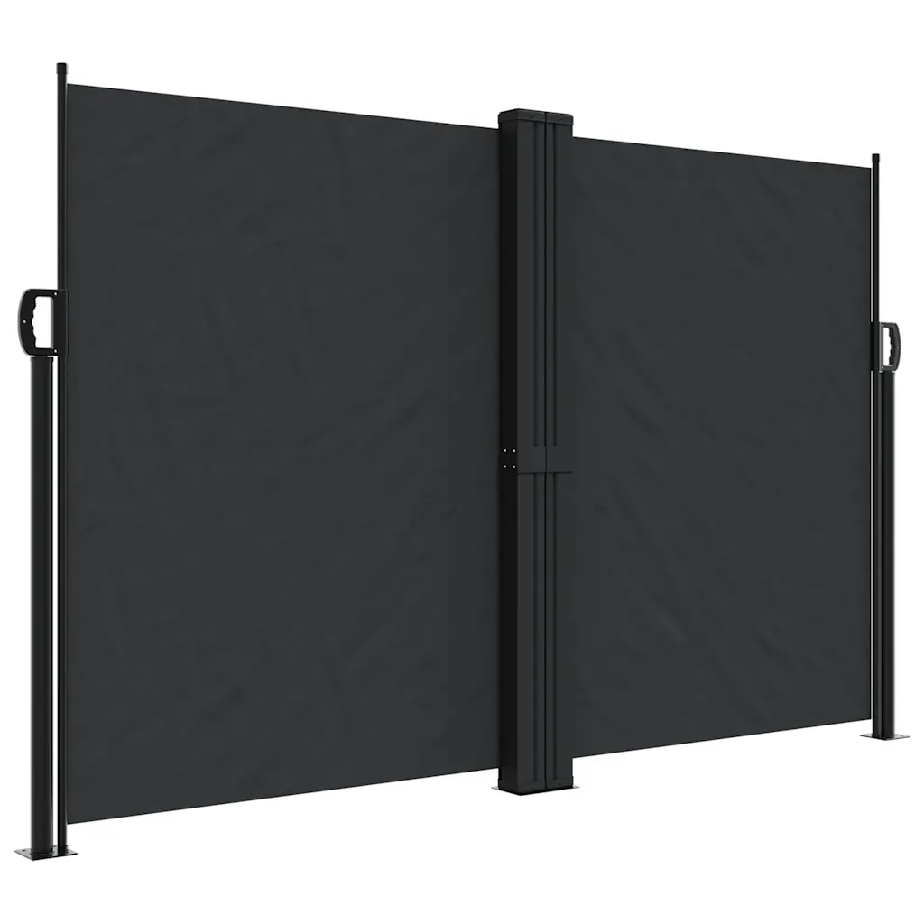 Lahtitõmmatav terrassi privaatsussein, must, 160 x 1200 cm