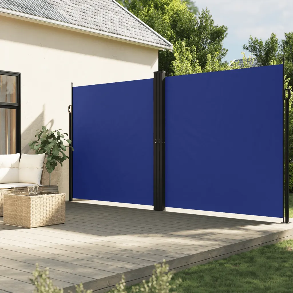 Lahtitõmmatav terrassi privaatsussein, sinine, 200 x 1200 cm