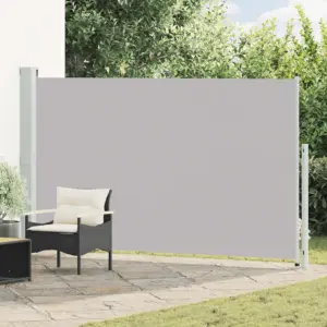 Lahtitõmmatav terrassisirm privaatsuse ja tuulekaitsega, hall, 180 x 300 cm