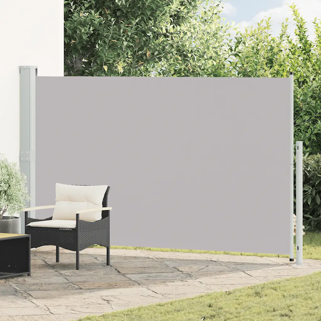 Lahtitõmmatav terrassisirm privaatsuse ja tuulekaitsega, hall, 180 x 300 cm