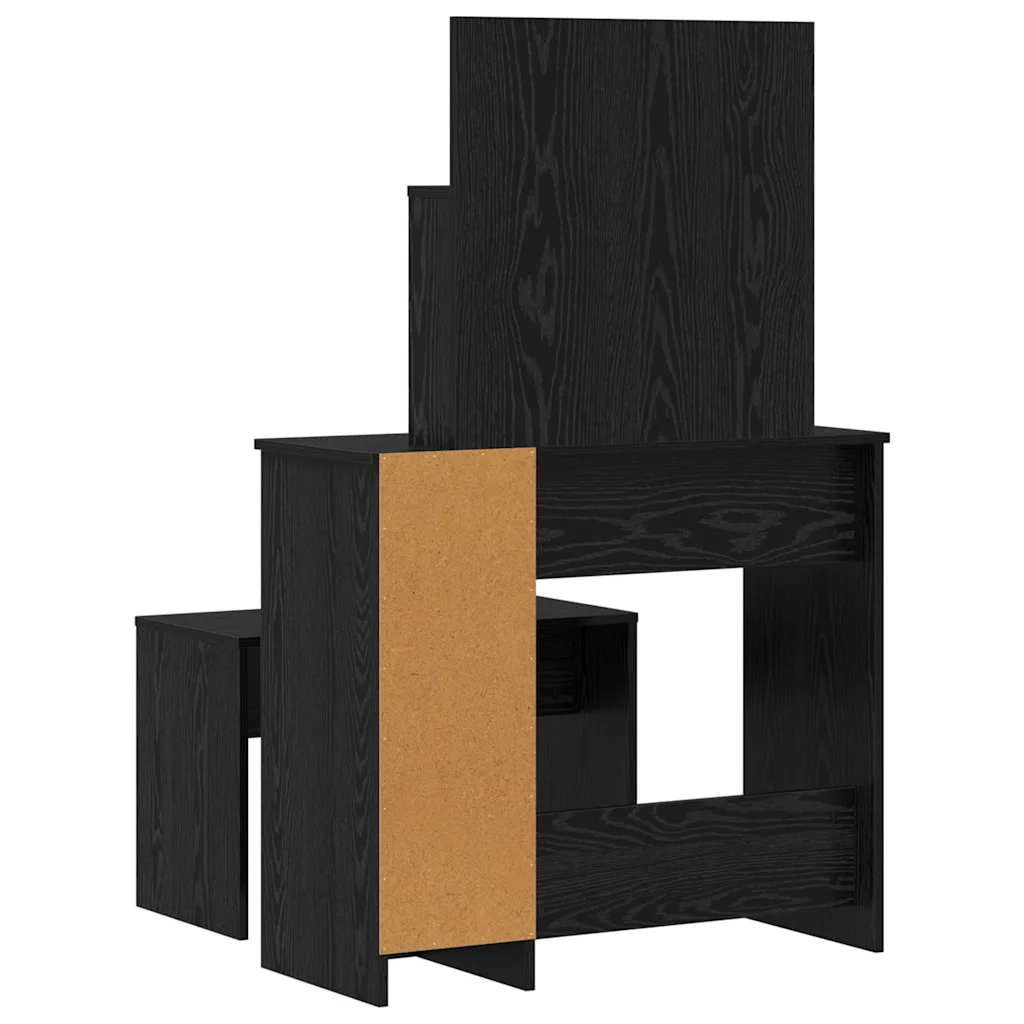 LED meigilaud pingiga, must tamm, tehispuit, 2-osaline komplekt