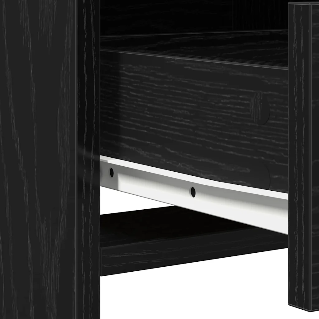 Kosmeetikalaudade komplekt LED-peegliga, 3 osa, must tamm, tehispuit