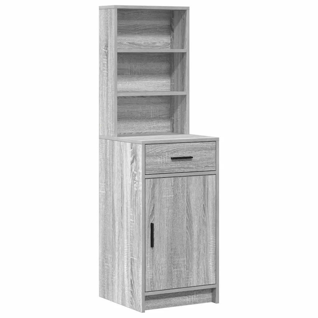 LED-peegliga riietuslauakomplekt, 3-osaline, hall sonoma tehispuit, 50 x 41 x 135 cm