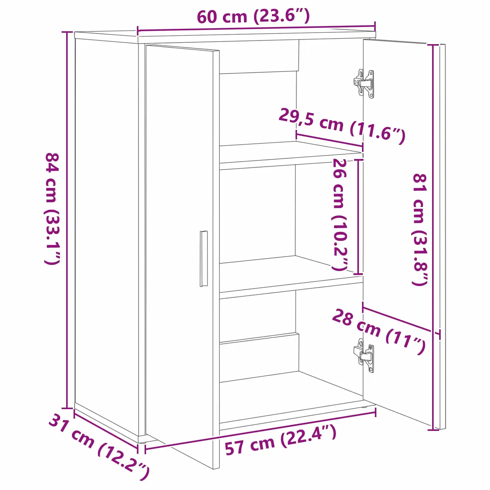 Madal kapikomplekt 2 tk, vana puidu toon, tehispuit, 60 x 31 x 84 cm