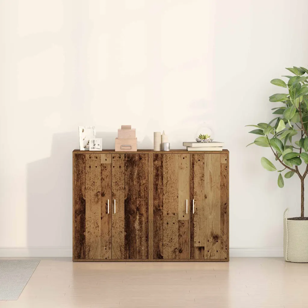 Madal kapikomplekt 2 tk, vana puidu toon, tehispuit, 60 x 31 x 84 cm