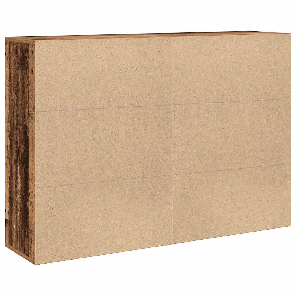 Madal kapikomplekt 2 tk, vana puidu toon, tehispuit, 60 x 31 x 84 cm