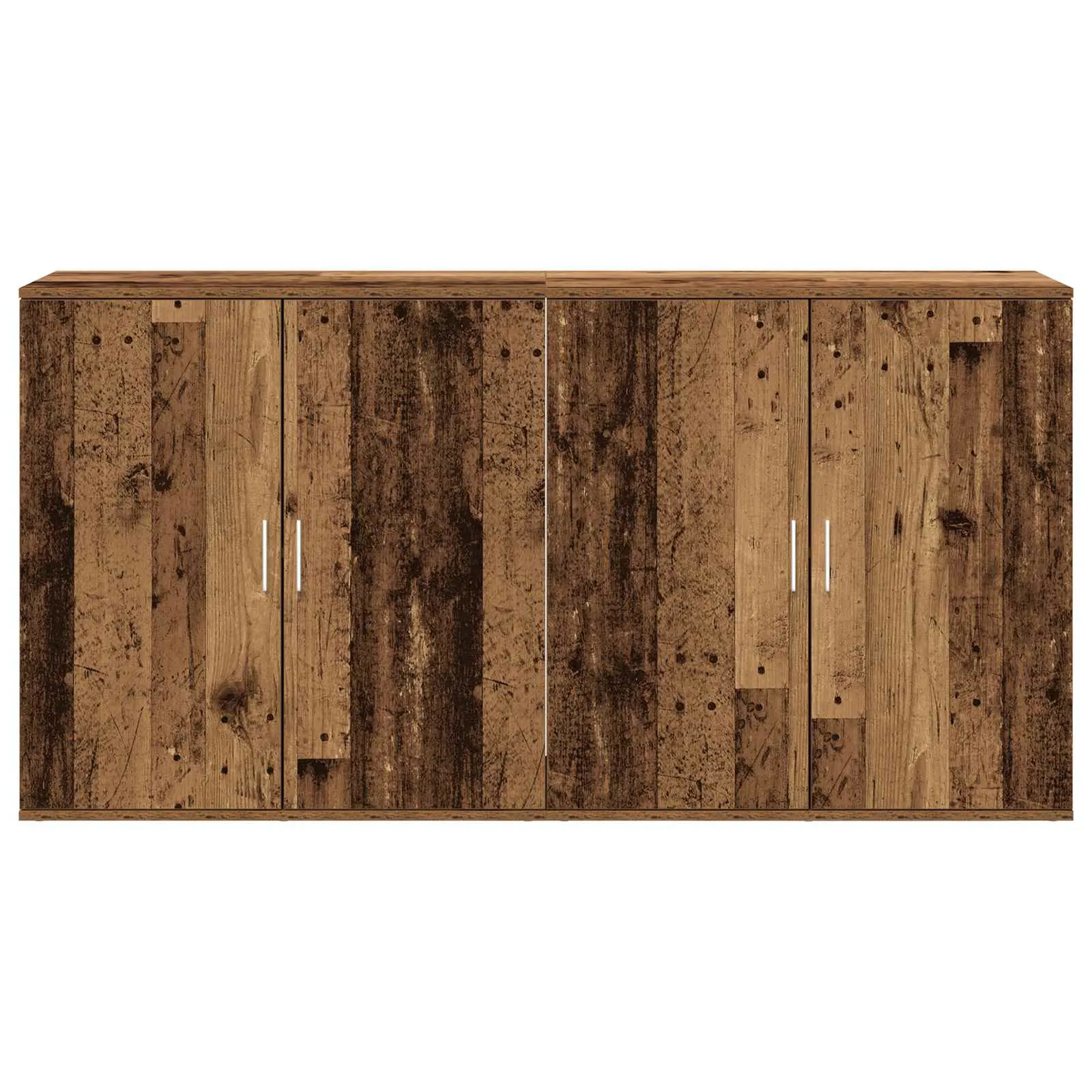 Madalkapid 4 hingedega ustega, 2 tk, vana puidu toon, tehispuit, 79 x 38 x 80 cm
