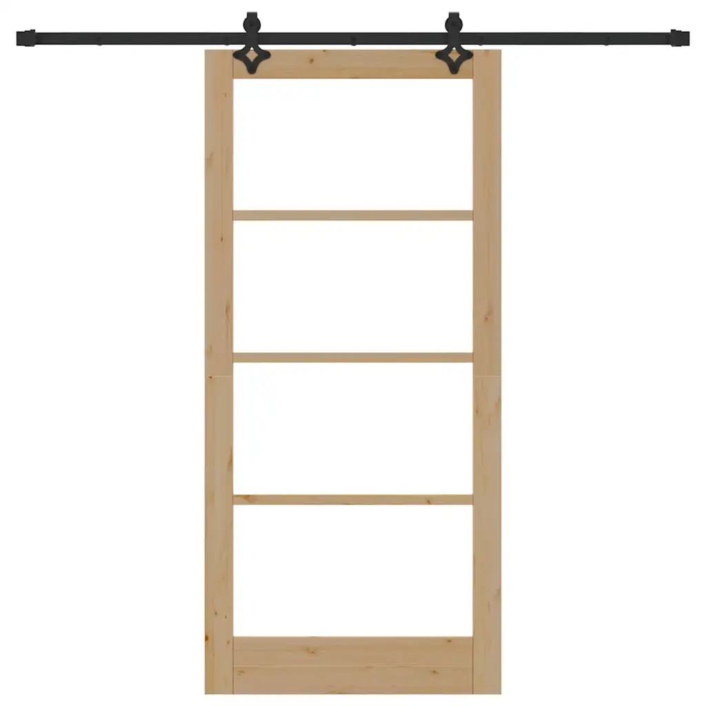 Männipuidust ja klaasist liuguks riistvarakomplektiga, neutraalne, 93 x 202 cm