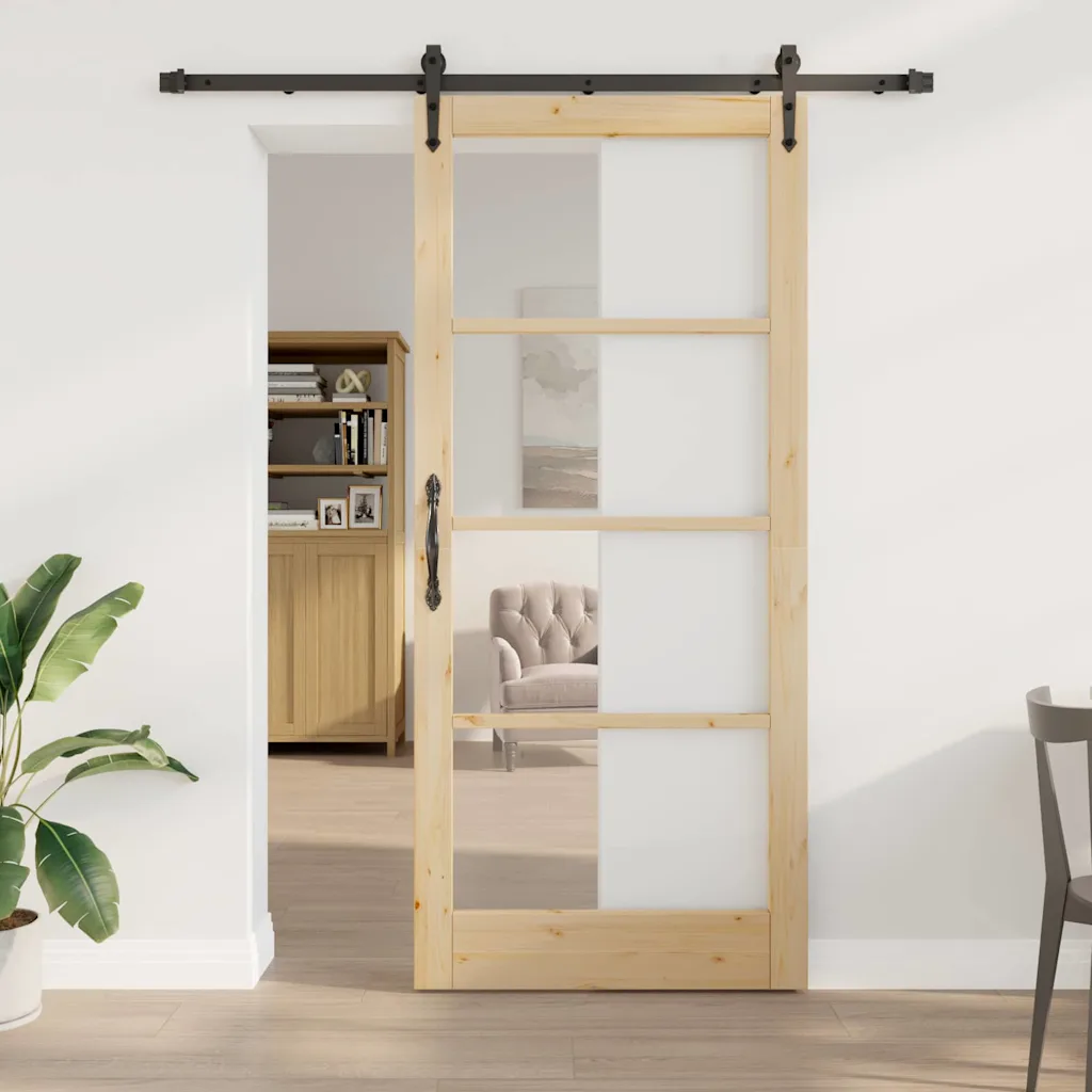 Männipuidust ja klaasist liuguks, neutraalne, 93 x 211 cm