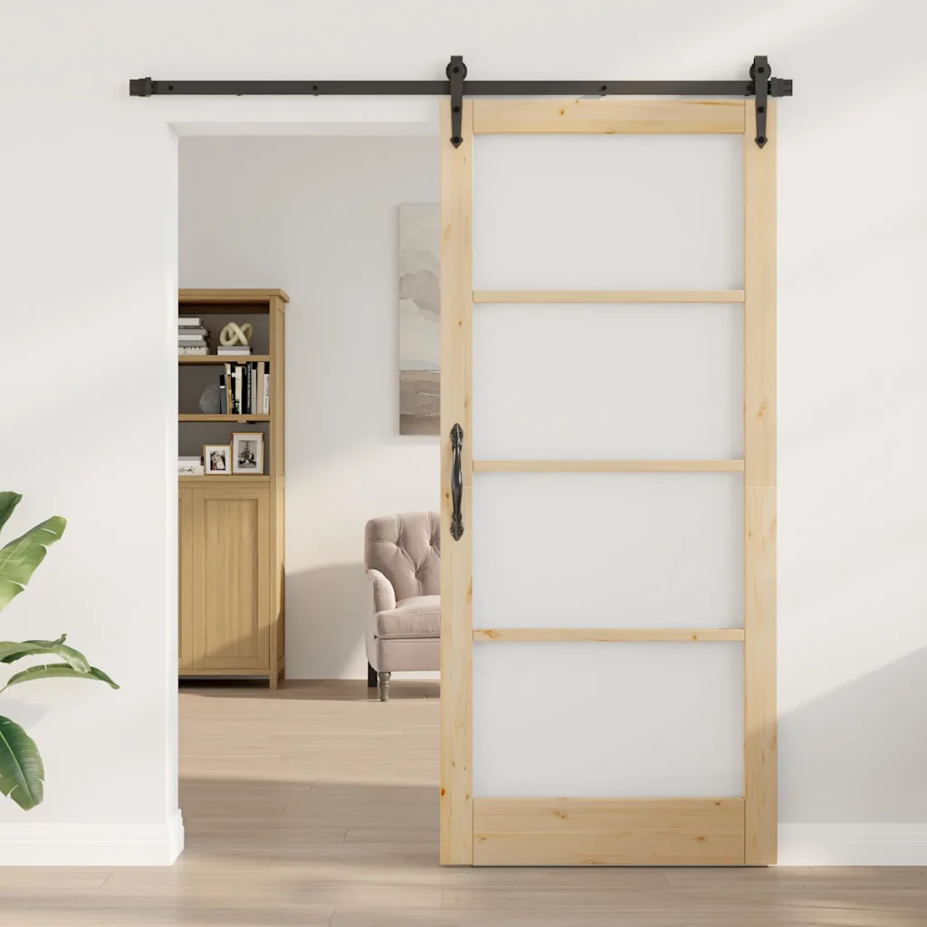 Männipuidust ja klaasist liuguks, neutraalne, 93 x 211 cm