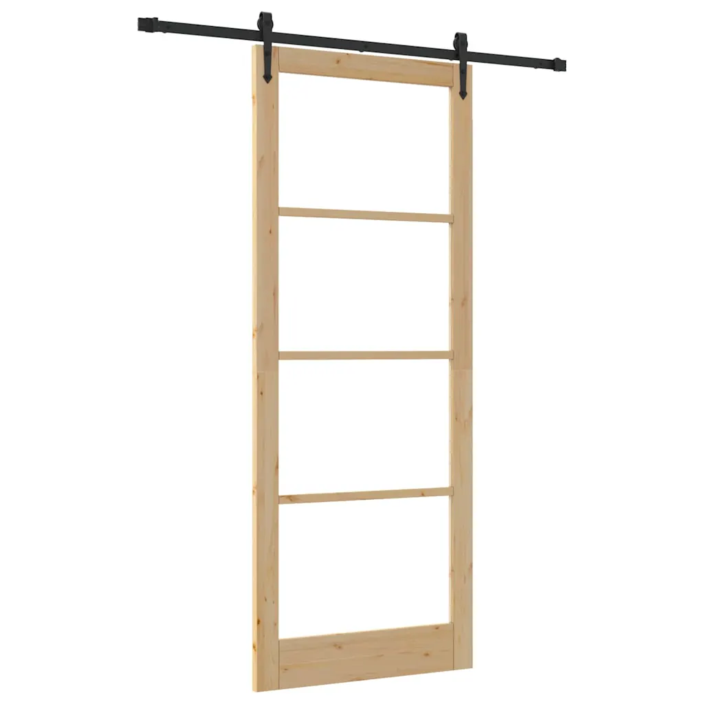 Männipuidust ja klaasist liugukse komplekt, neutraalne, 93 x 232 cm