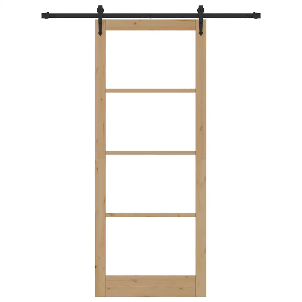 Männipuidust ja klaasist liugukse komplekt, neutraalne, 93 x 232 cm