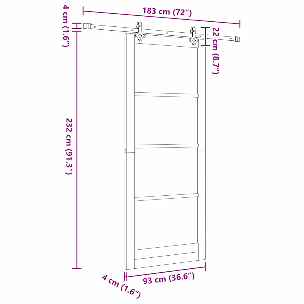 Liuguks ORKDAL männi ja klaasiga, loodustoonis ja must, 93 x 232 cm