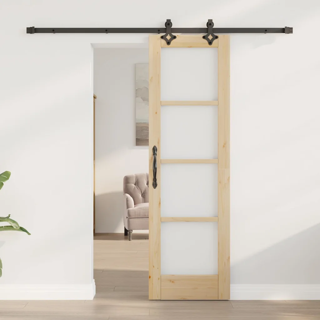 Männipuidust liuguks ORKDAL klaasiga, looduslik ja must, 61 x 198,5 cm