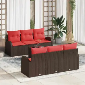 7-osaline modulaarne aiadiivanikomplekt, pruun polürotang, lauaga 55 x 55 x 37 cm