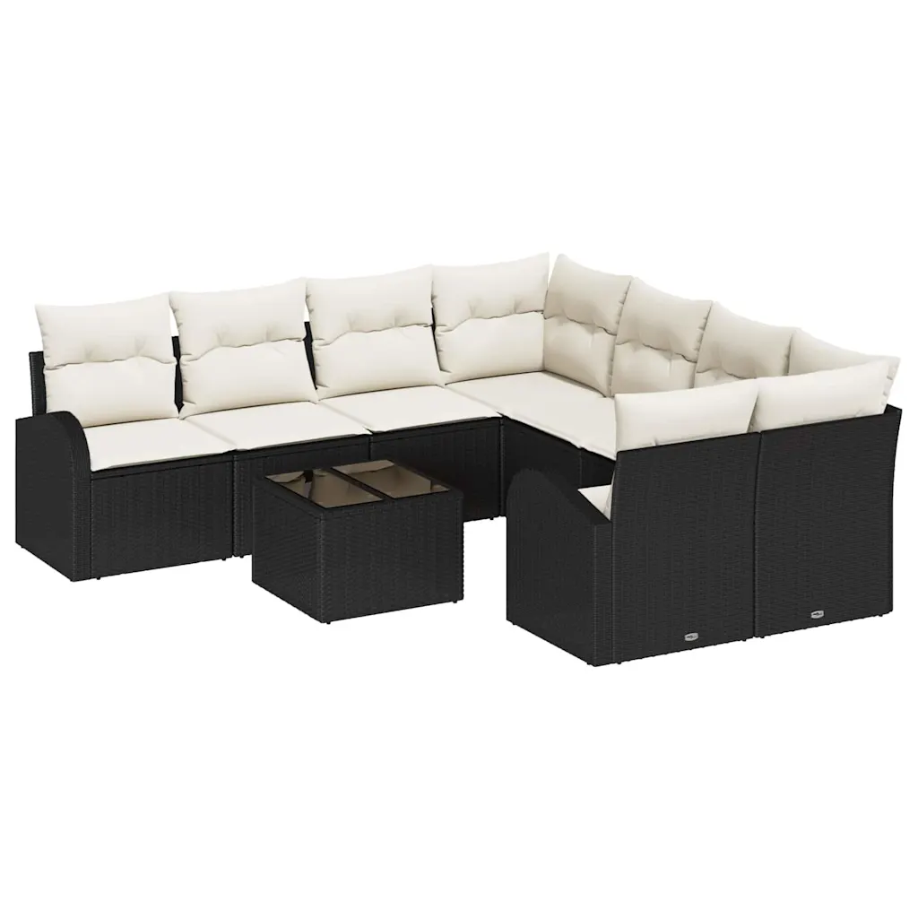 Must modulaarne aiamööbli komplekt polürotangist, nurgadiivan ja laud 234 x 234 x 85 cm