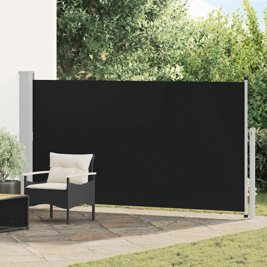 Terrassi külgmarkiis privaatsuse ja tuulekaitsega, 160 x 300 cm, must