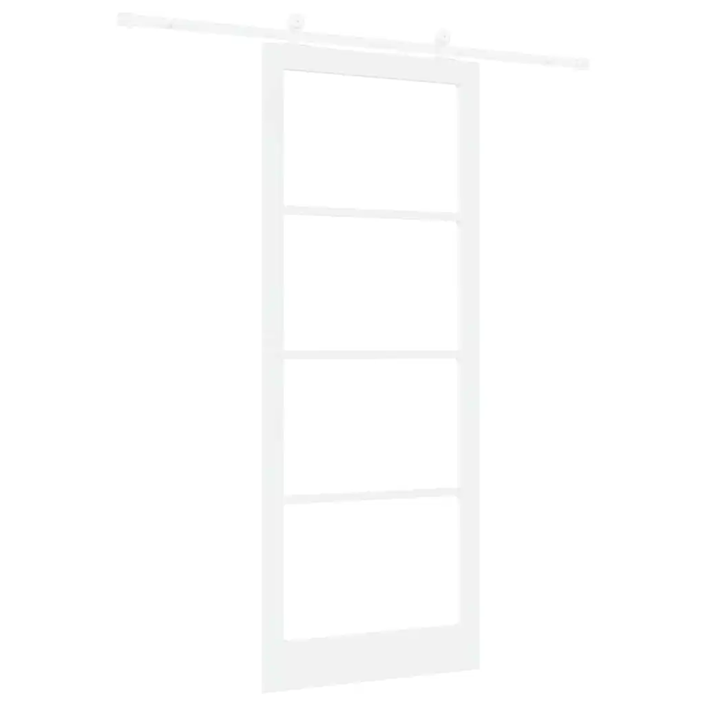 Valge männipuidust liuguks Orkdal karastatud klaasiga, 93 x 232 cm