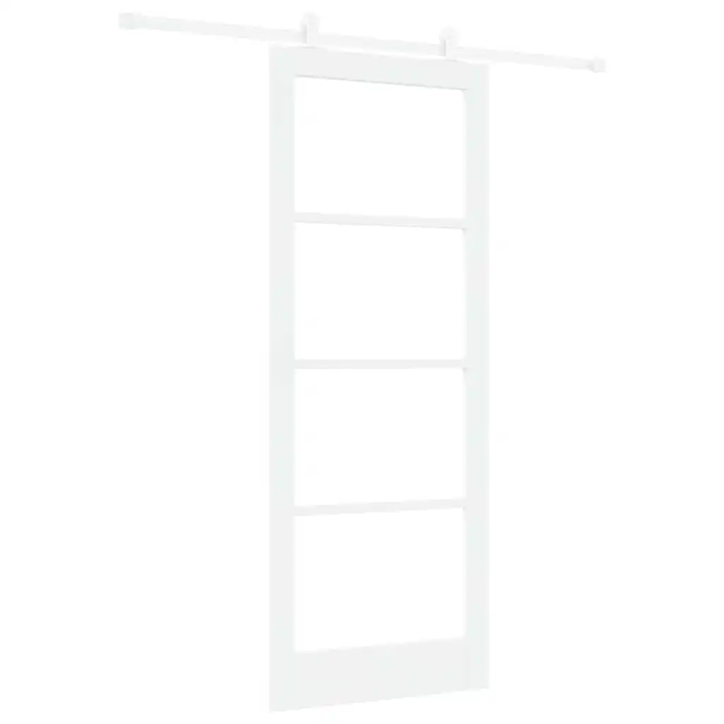 Valge männipuidust ja klaasiga lükanduks ORKDAL, 83 x 211 cm