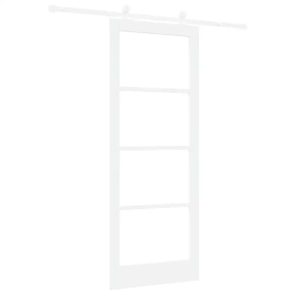 Valge männipuidust ja klaasiga lükanduks ORKDAL, 83 x 211 cm