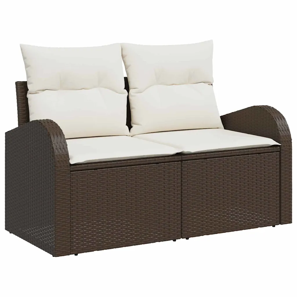 7-osaline pruun aiamööbli diivanikomplekt lauaga, polürotang, laud 55 x 55 x 37 cm