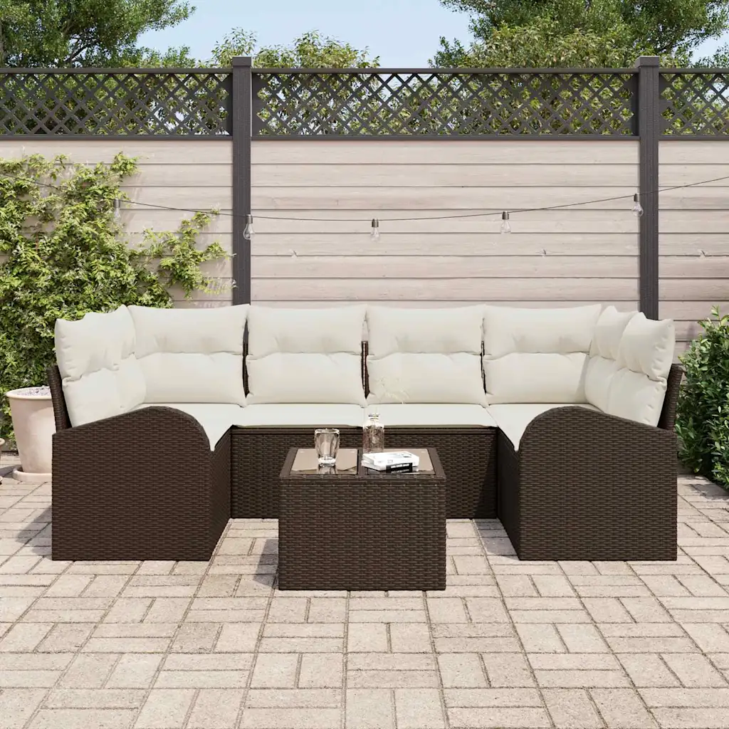 Modulaarne pruuni polürotangist aiamööbli nurgakomplekt lauaga, terasraam, laud 55 x 55 x 37 cm