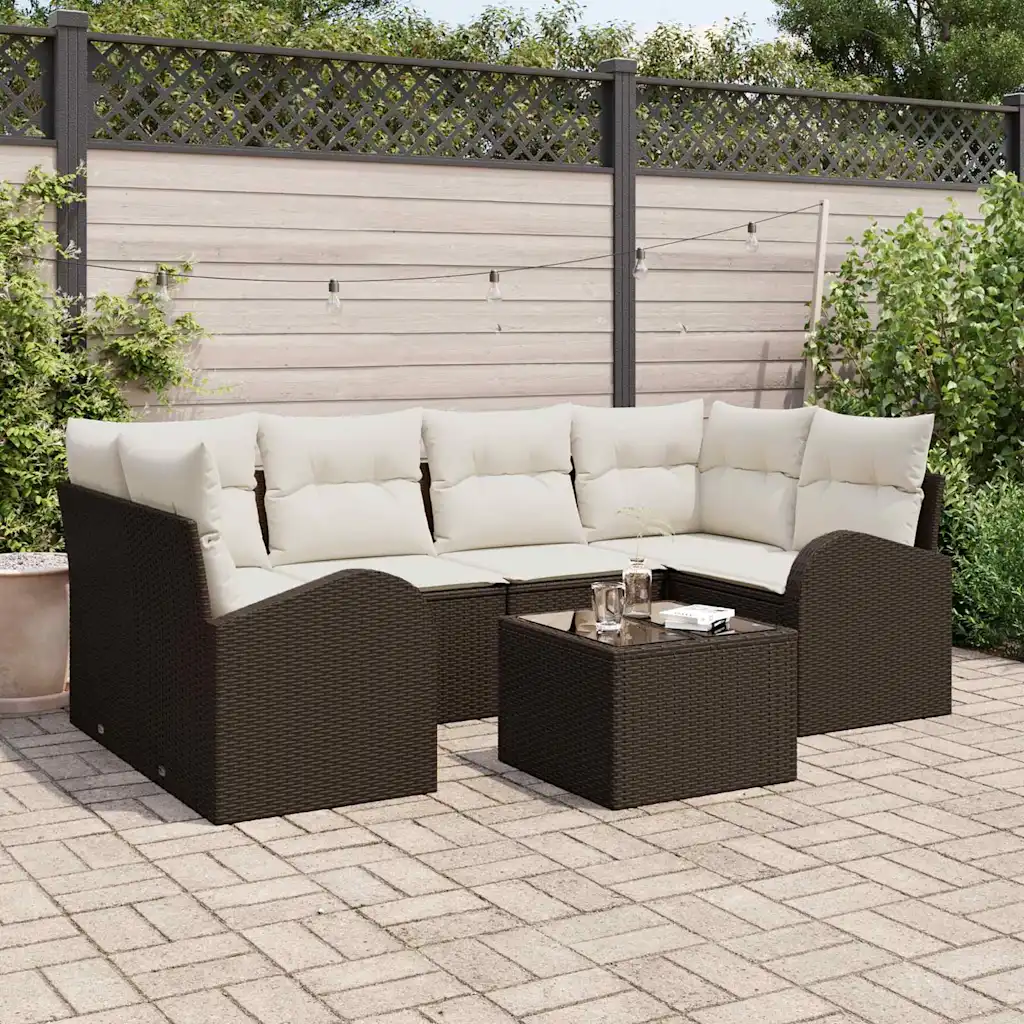 Modulaarne pruuni polürotangist aiamööbli nurgakomplekt lauaga, terasraam, laud 55 x 55 x 37 cm