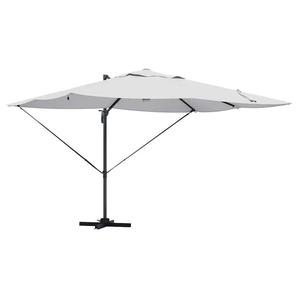 Ripphoidikuga päikesevari LED-ribatuledega, liivakarva, 351 x 250 x 253 cm