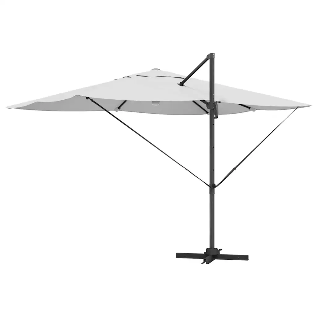 Ripphoidikuga päikesevari LED-ribatuledega, liivakarva, 351 x 250 x 253 cm