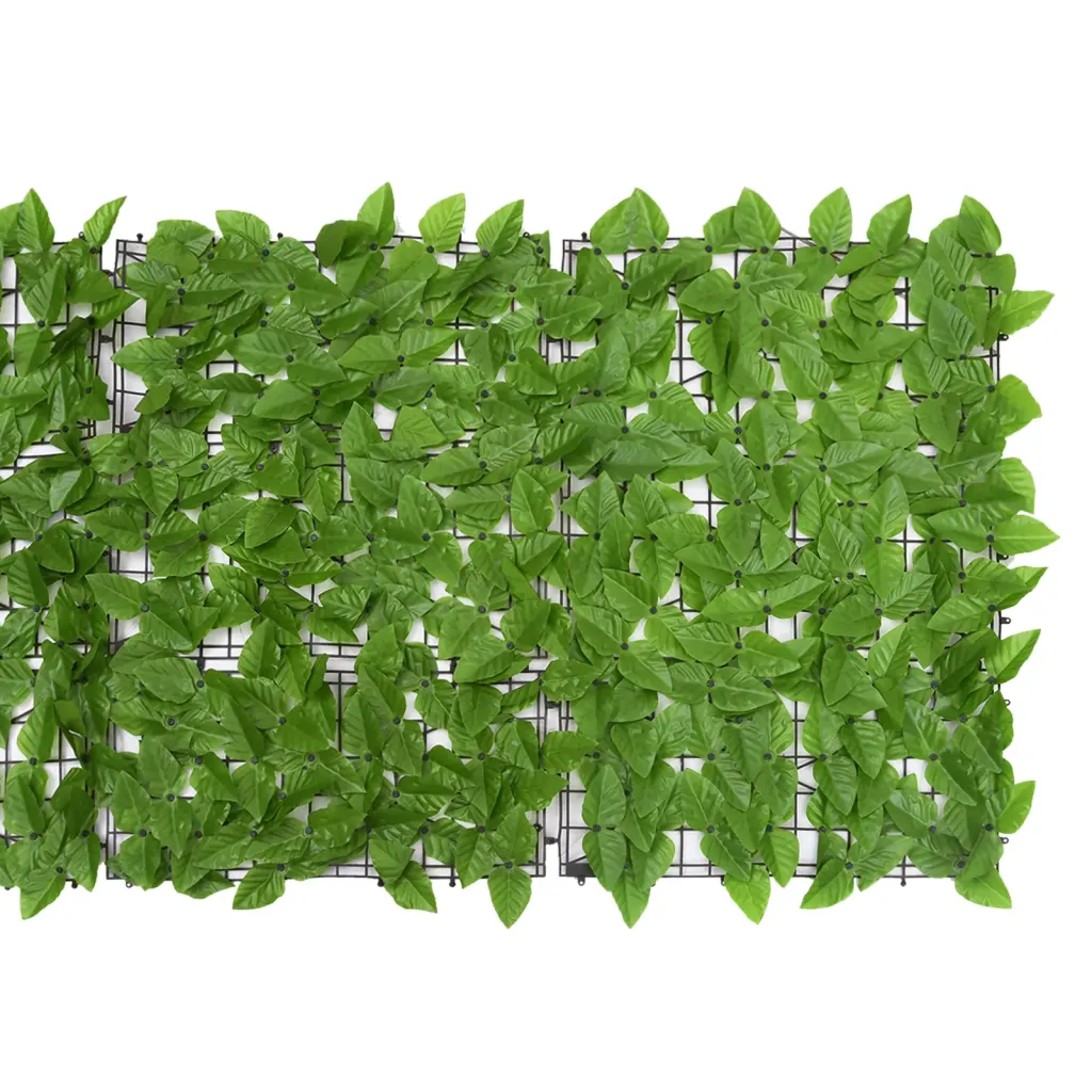 Rõdusirm roheliste lehtedega, polüetüleenist privaatsuskate, 200 x 75 cm