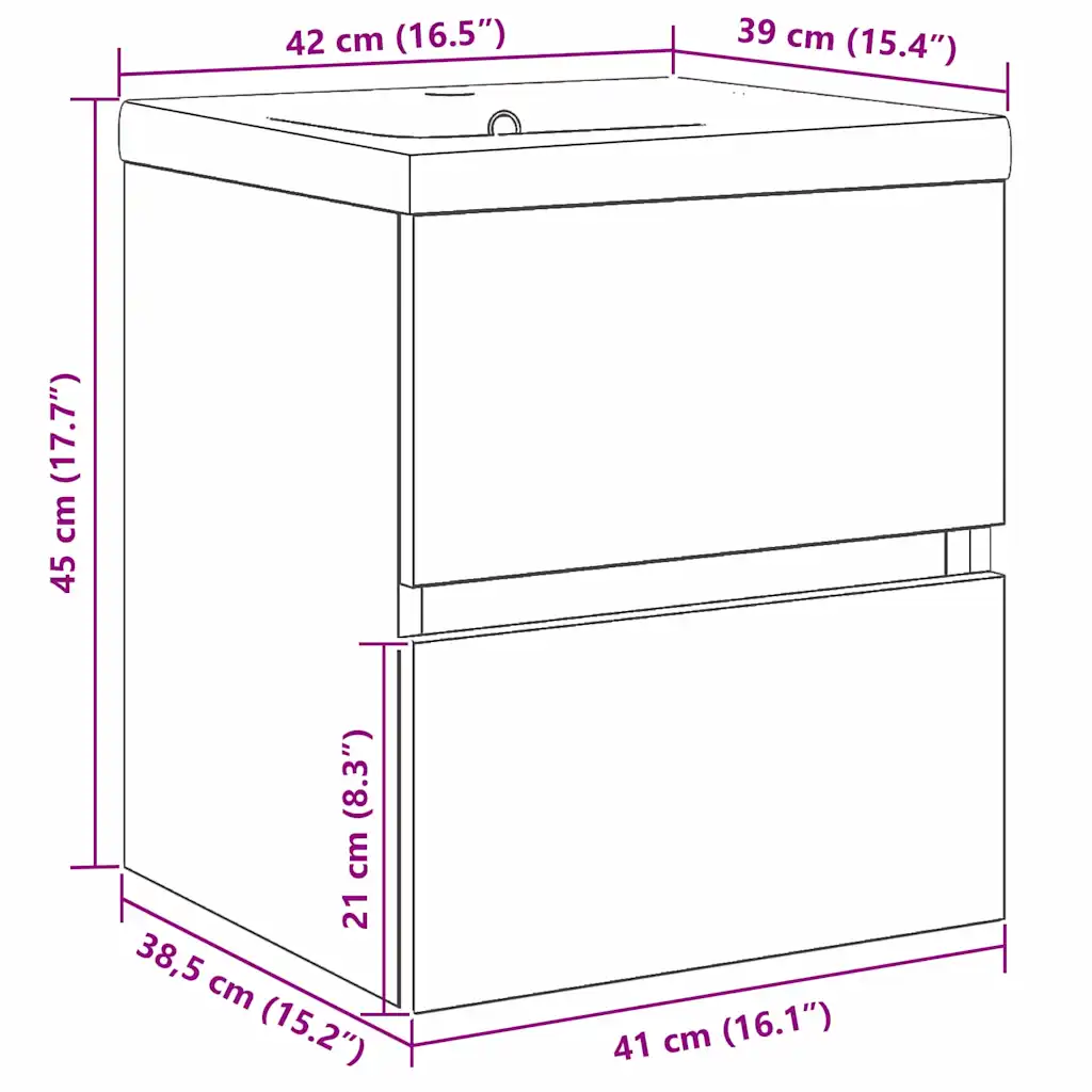 Seinale paigaldatav vannitoa valamu kapp, must tamm, tehispuit, 80 x 39 x 62 cm