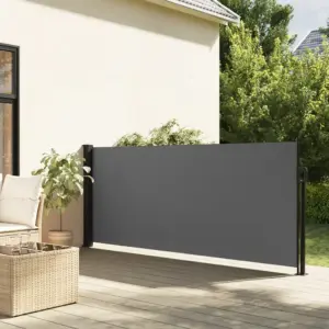 Sissetõmmatav külgmarkiis privaatsusekraan, antratsiithall, 117 x 300 cm
