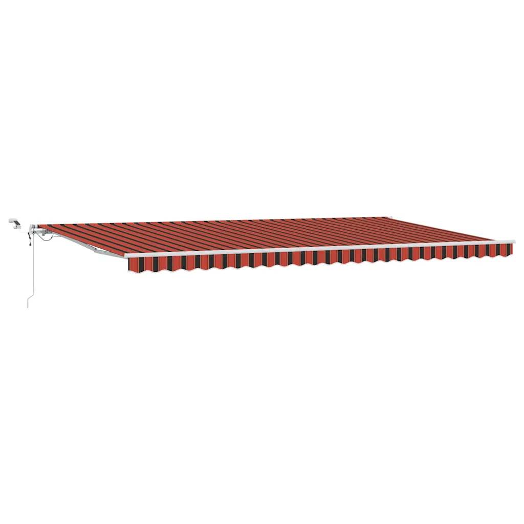 Sissetõmmatav LED-valgustusega terrassimarkiis, oranž-pruun, polüester, 600 x 300 cm