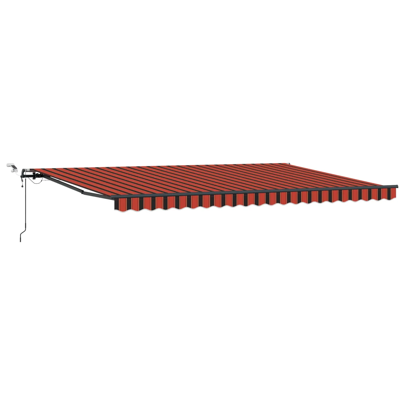 Sissetõmmatav terrassimarkiis LED-valgustuse ja anduritega, oranž-pruun, 500 x 300 cm, polüester